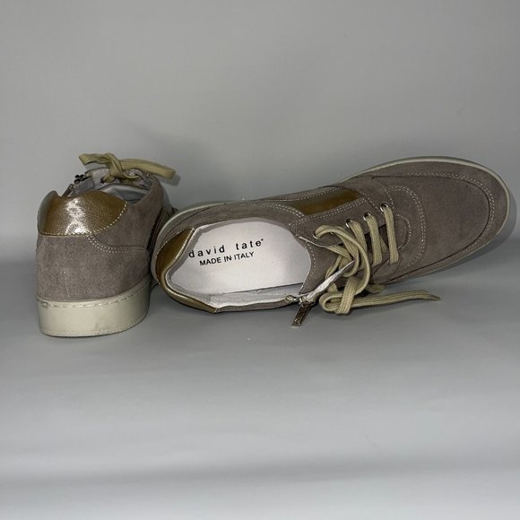 The David Tate Women Sneakers Beige Genuine Leather NWT - Picture 8 of 13